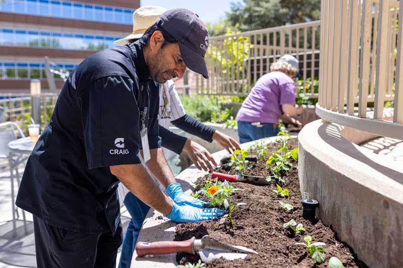 patient gardening as a part of rehab session